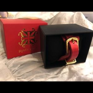 Rustic Cuff Red Giuliani leather Cuff